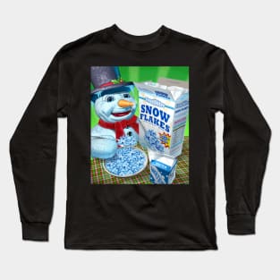 Snowman Eating Snowflakes Long Sleeve T-Shirt